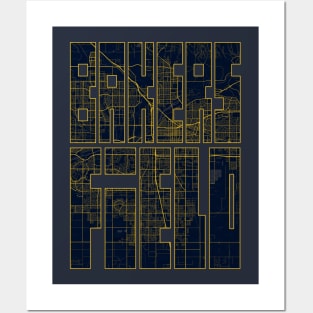 Bakersfield, USA City Map Typography - Gold Art Deco Posters and Art